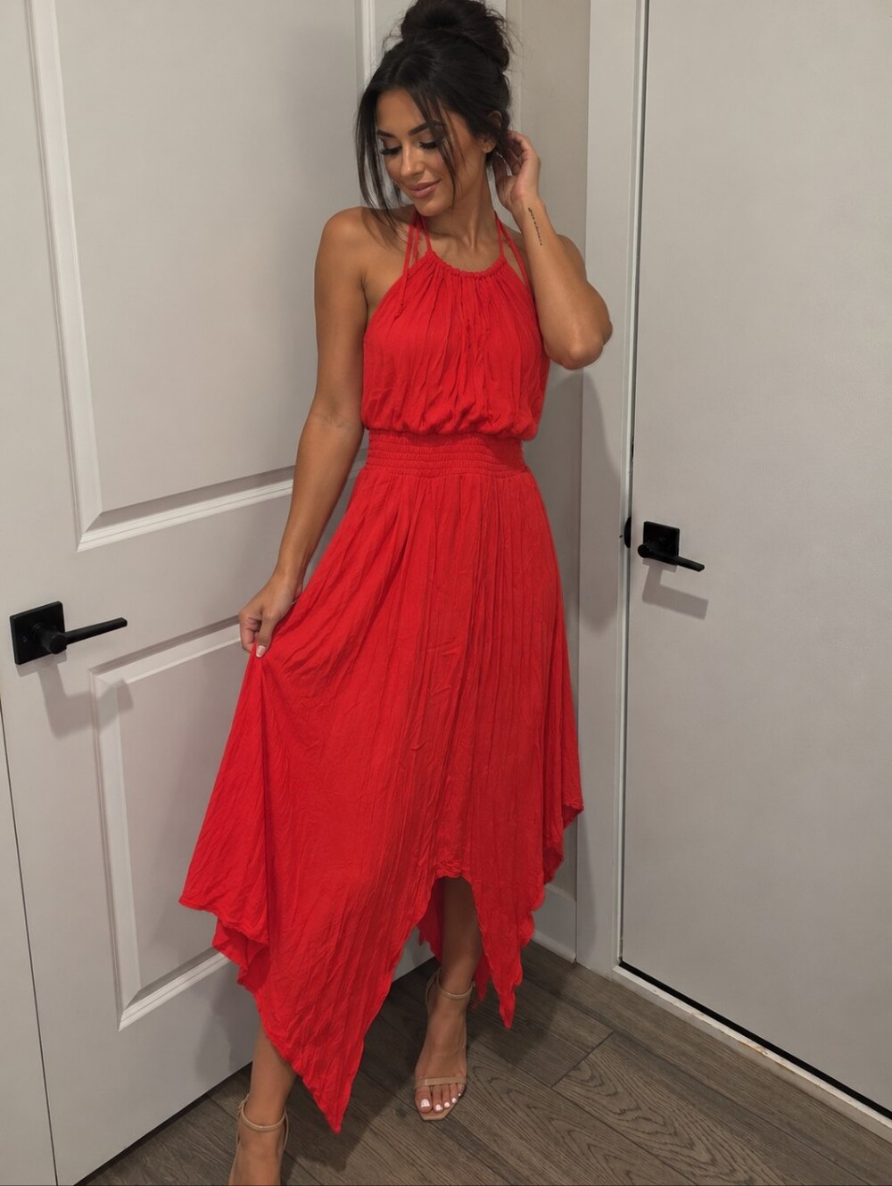 Maurices Bright Red Girls' Halter Dress